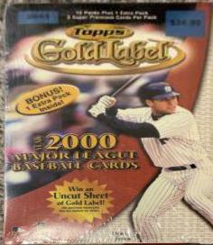 Blaster Box Baseball Cards 2000 Topps Gold Label