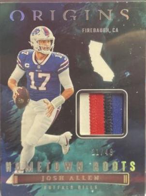 Josh Allen [Turquoise] #HR-JAL Football Cards 2022 Panini Origins Hometown Roots