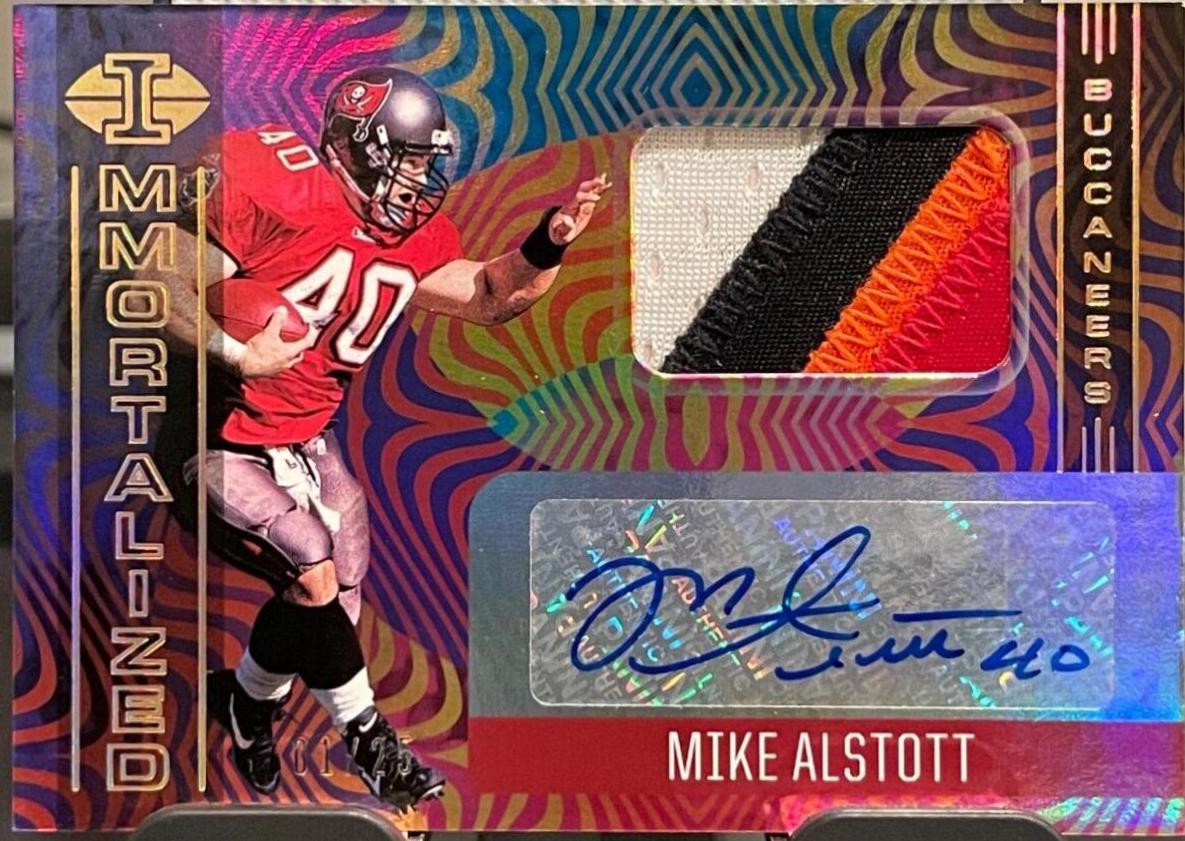 Mike Alstott [Gold] #IJ-MA Football Cards 2021 Panini Illusions Immortalized Jersey Autographs