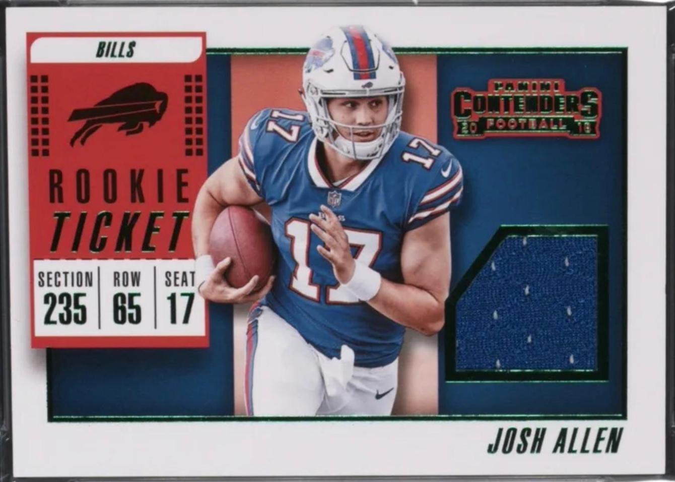 Josh Allen 2018 Contenders Rookie popular Ticket Swatch no. RTS-5