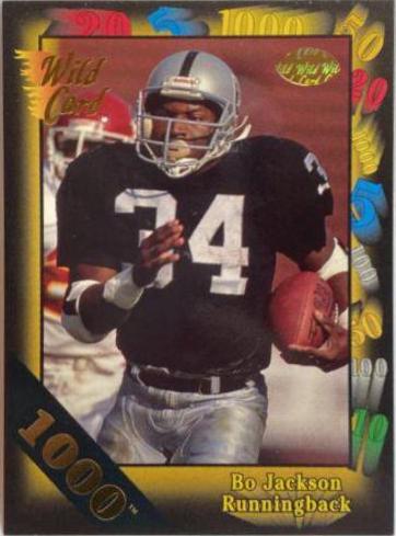 Bo Jackson [1000 Stripe] #108 Football Cards 1991 Wild Card