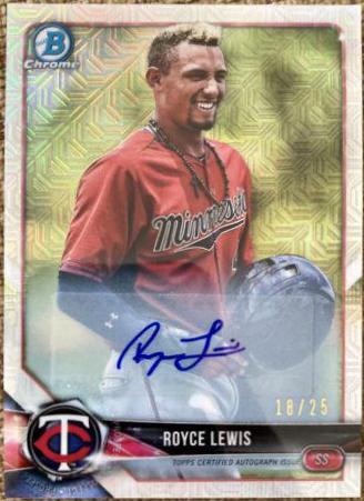 Royce Lewis [Orange Refractor] #CPA-RL Baseball Cards 2018 Bowman Chrome Prospects Autographs