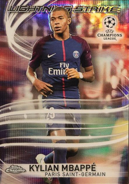 Kylian Mbappe #LS-KM Soccer Cards 2017 Topps Chrome UEFA Champions League Lightning Strike