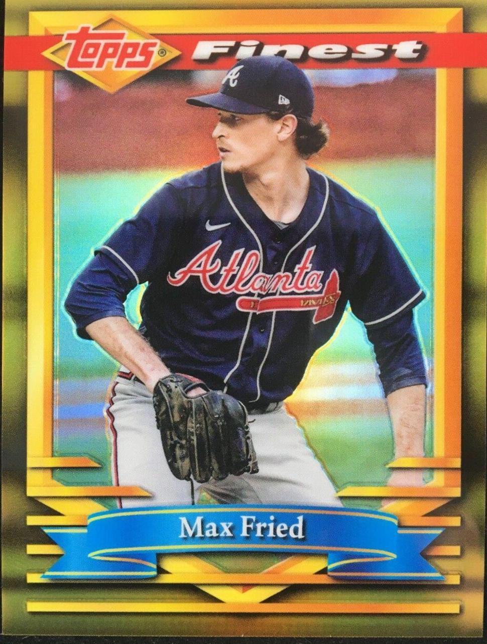 Max Fried [Gold Refractor] #100 Baseball Cards 2021 Topps Finest Flashbacks