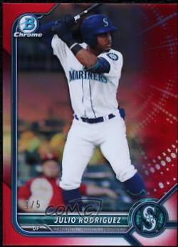 Julio Rodriguez [Red Refractor] #BCP-45 Baseball Cards 2022 Bowman Chrome Prospects