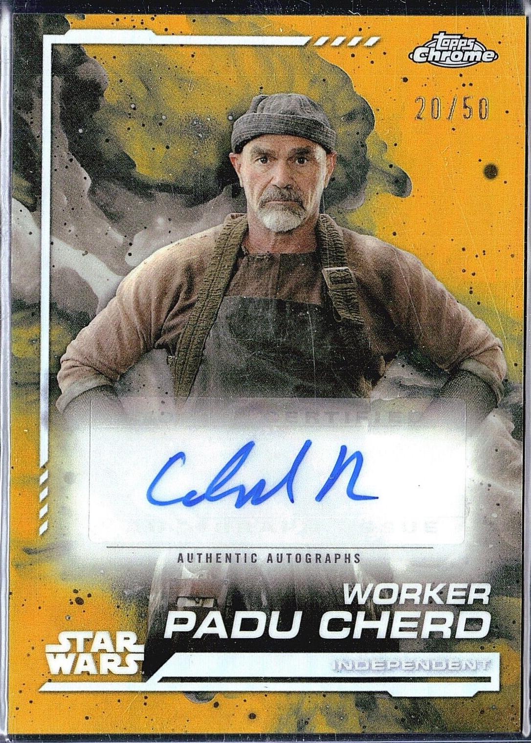 Chad Parker as Worker Padu Cherd [Gold Refractor] #AU-CP Star Wars 2024 Topps Chrome Autograph