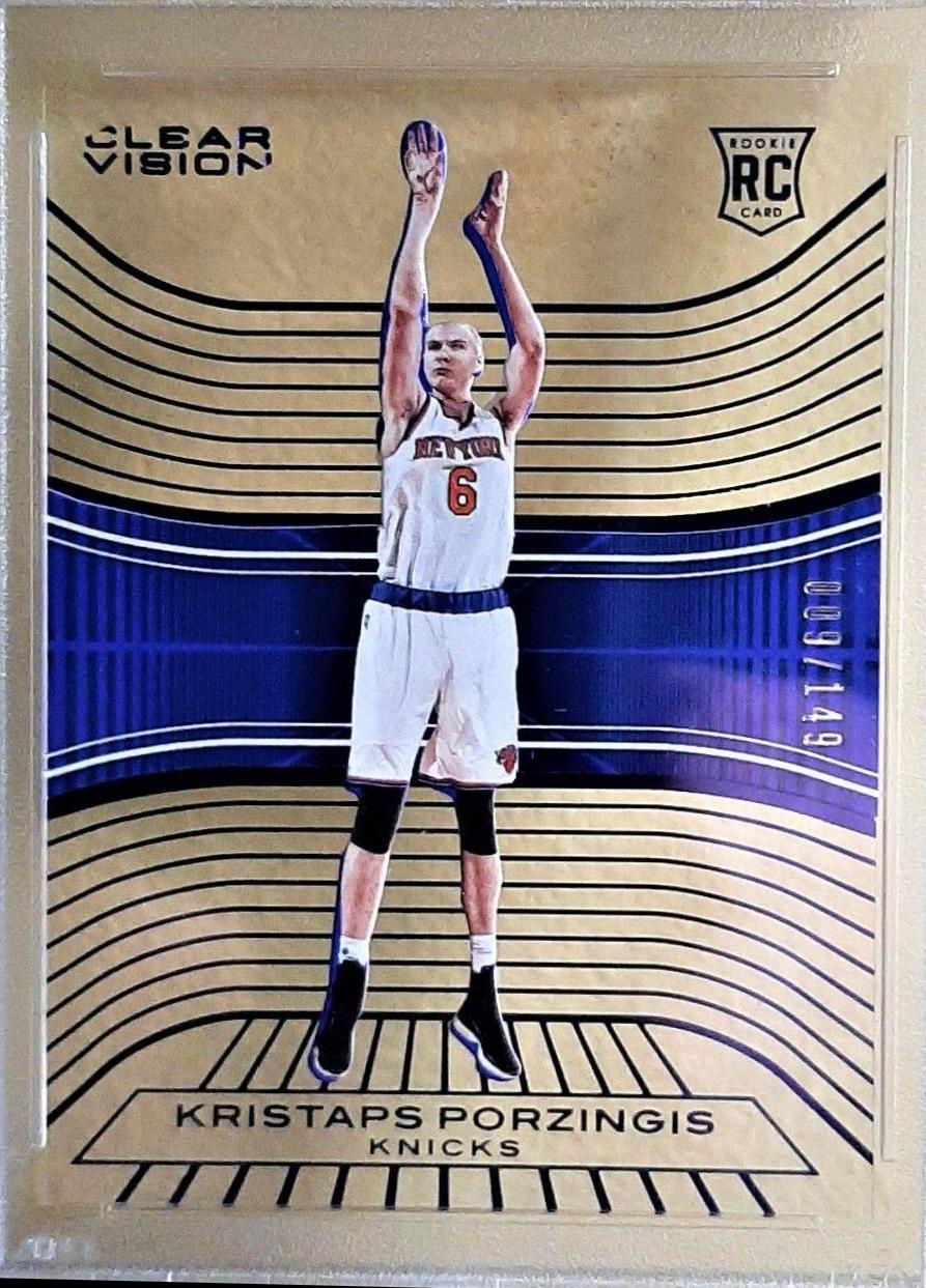 Kristaps Porzingis [White Jersey Blue] #116 Basketball Cards 2015 Panini Clear Vision