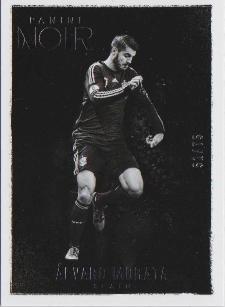 Alvaro Morata [Black and White] #78 Soccer Cards 2016 Panini Noir