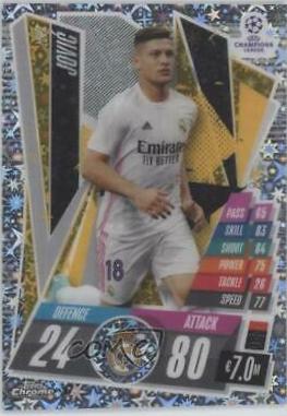 Luka Jovic [Xfractor] #47 Soccer Cards 2020 Topps Chrome Match Attax UEFA Champions League