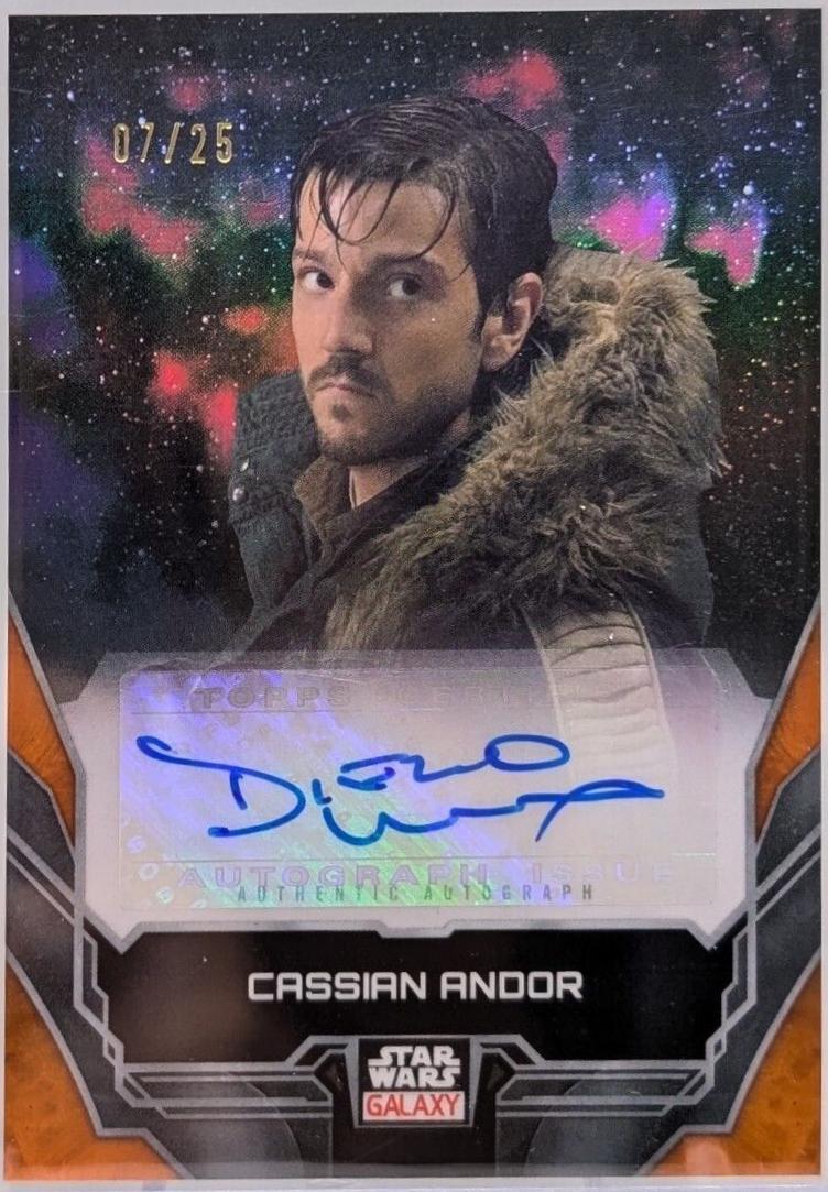 Diego Luna as Cassian Andor [Orange Refractor] #A-DL Star Wars 2024 Topps Chrome Galaxy Autograph