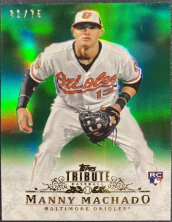 Manny Machado [Green] #93 Baseball Cards 2013 Topps Tribute