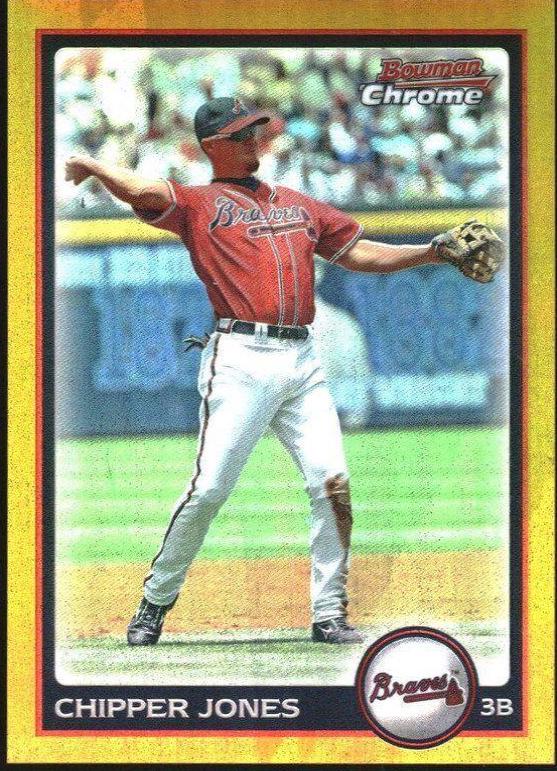 Chipper Jones [Gold Refractor] #39 Baseball Cards 2010 Bowman Chrome