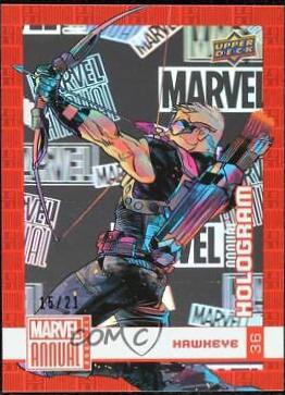 Hawkeye [Hologram] #36 Marvel 2020 Upper Deck Annual