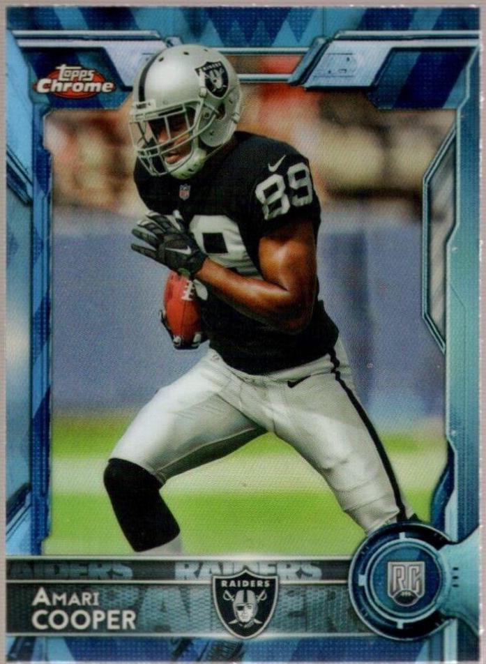 Amari Cooper [Running Blue Refractor] #115 Football Cards 2015 Topps Chrome Mini