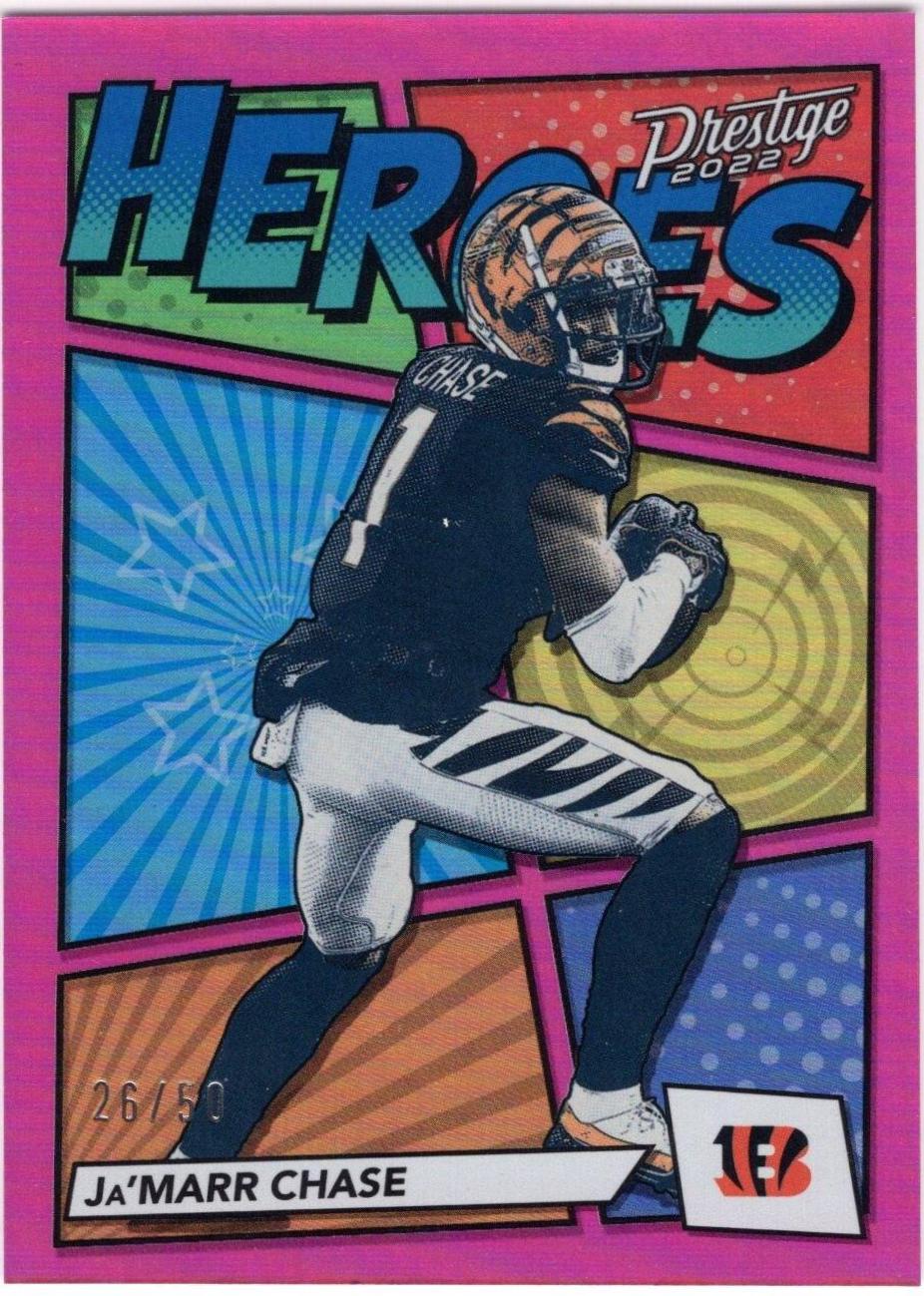 Ja'Marr Chase [Pink] #H-14 Football Cards 2022 Panini Prestige Heroes