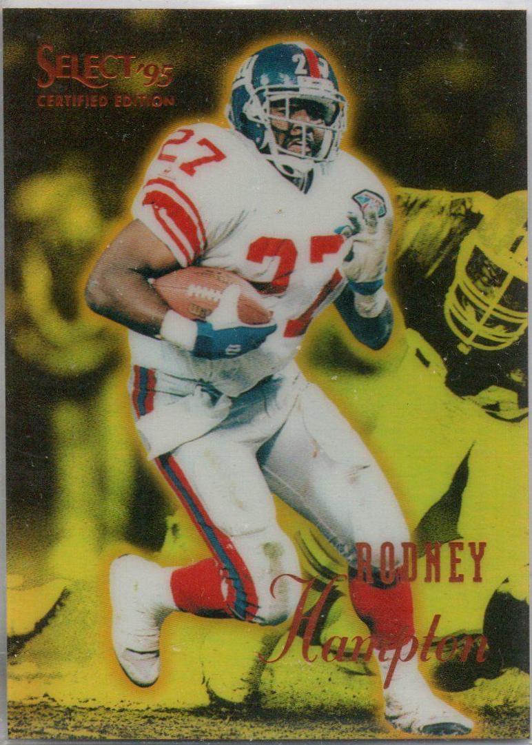 Rodney Hampton [Mirror Gold] #22 Football Cards 1995 Panini Select Certified