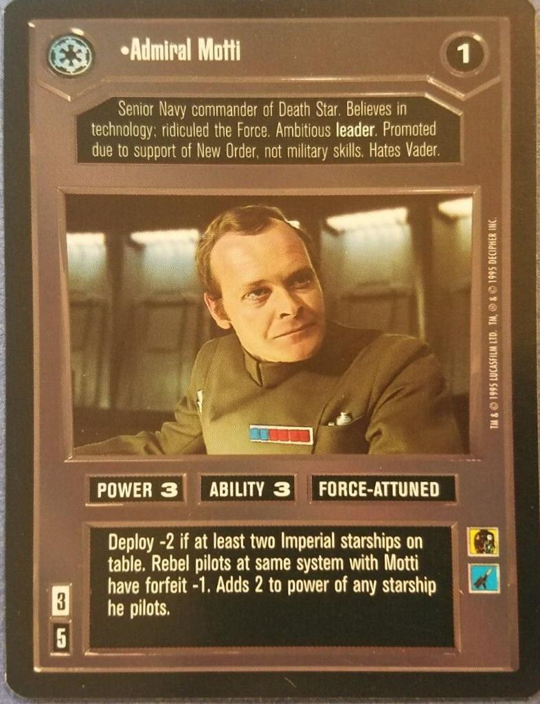 Admiral Motti [Limited] Star Wars CCG Premiere