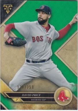 David Price [Emerald] #44 Baseball Cards 2017 Topps Triple Threads