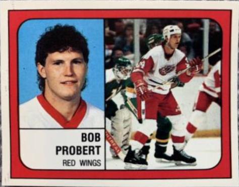 Bob Probert #46 Hockey Cards 1988 Panini Stickers