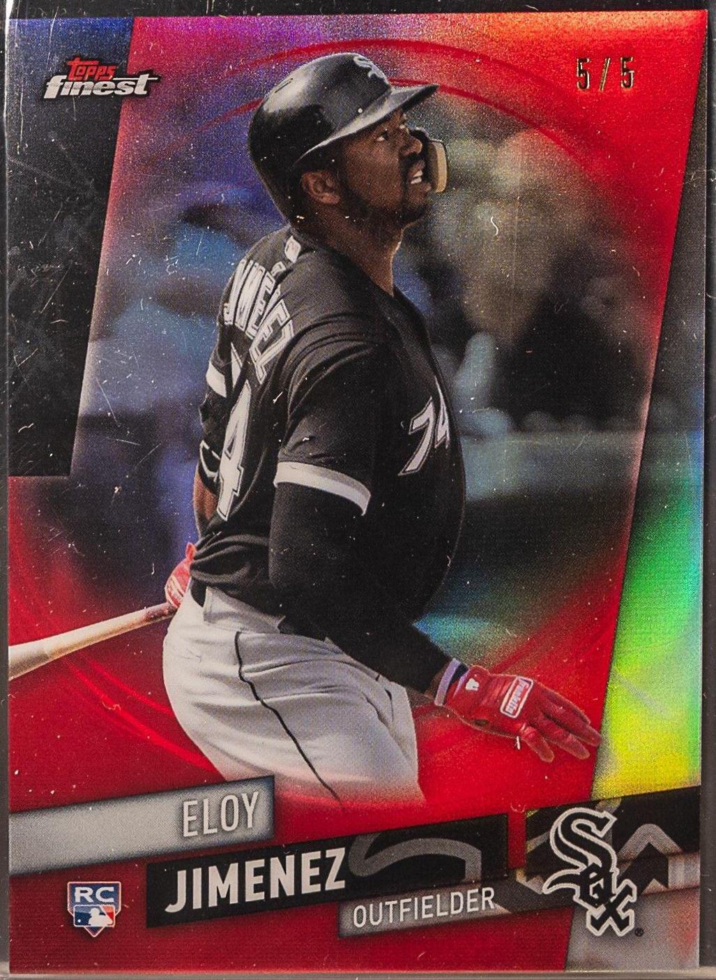 Eloy Jimenez [Red Refractor] #18 Baseball Cards 2019 Topps Finest