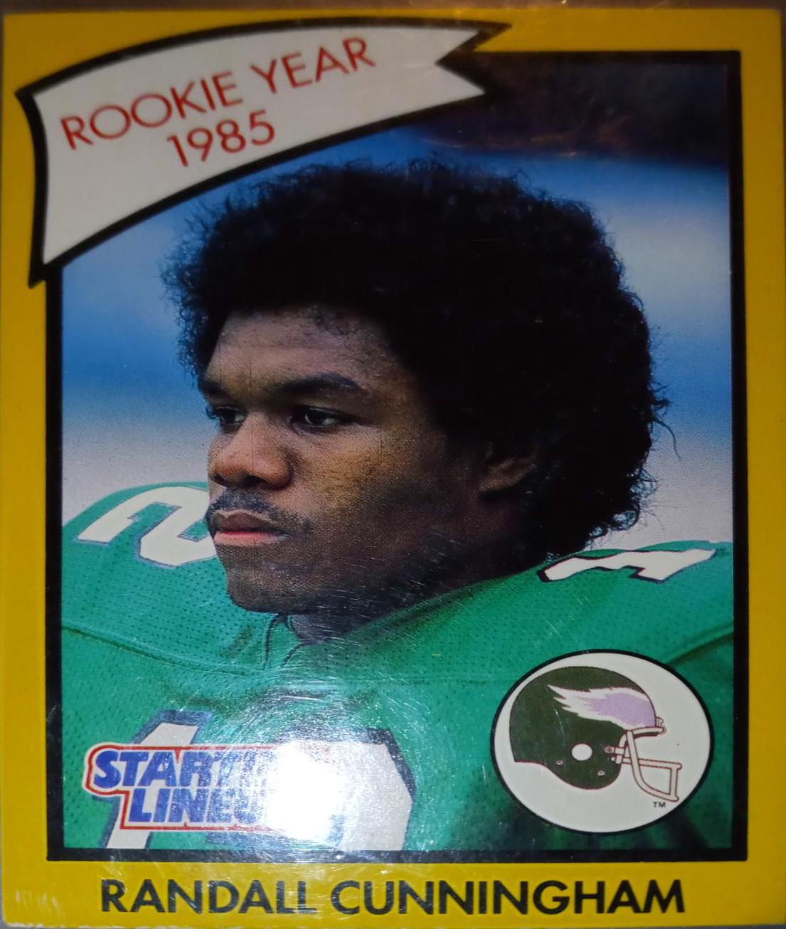 Randall Cunningham [Yellow] Football Cards 1990 Kenner Starting Lineup