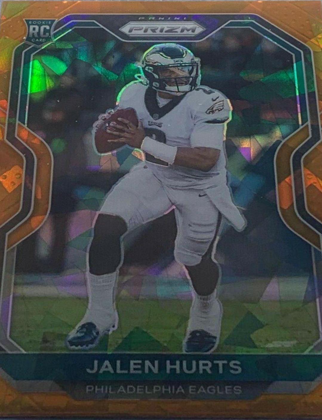 2020 Panini Prizm Jalen Hurts Orange Disco Prizm Rookie Card #343 newest PSA 9