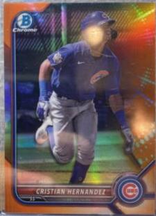 Cristian Hernandez [Orange Refractor] #BCP-240 Baseball Cards 2022 Bowman Chrome Prospects