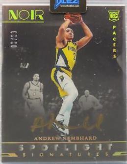 Andrew Nembhard [Patch Autograph Gold] #327 Basketball Cards 2022 Panini Noir