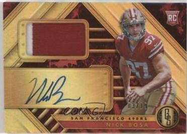 Nick Bosa [Rookie Jersey Autograph Premium] #218 Football Cards 2019 Panini Gold Standard