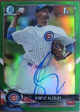 Adbert Alzolay [Green Refractor] #CPA-AA Baseball Cards 2018 Bowman Chrome Prospects Autographs