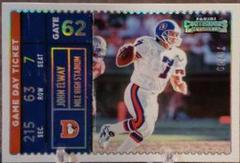 John Elway [Silver] #GDT-JEL Football Cards 2022 Panini Contenders Game Day Ticket Prices