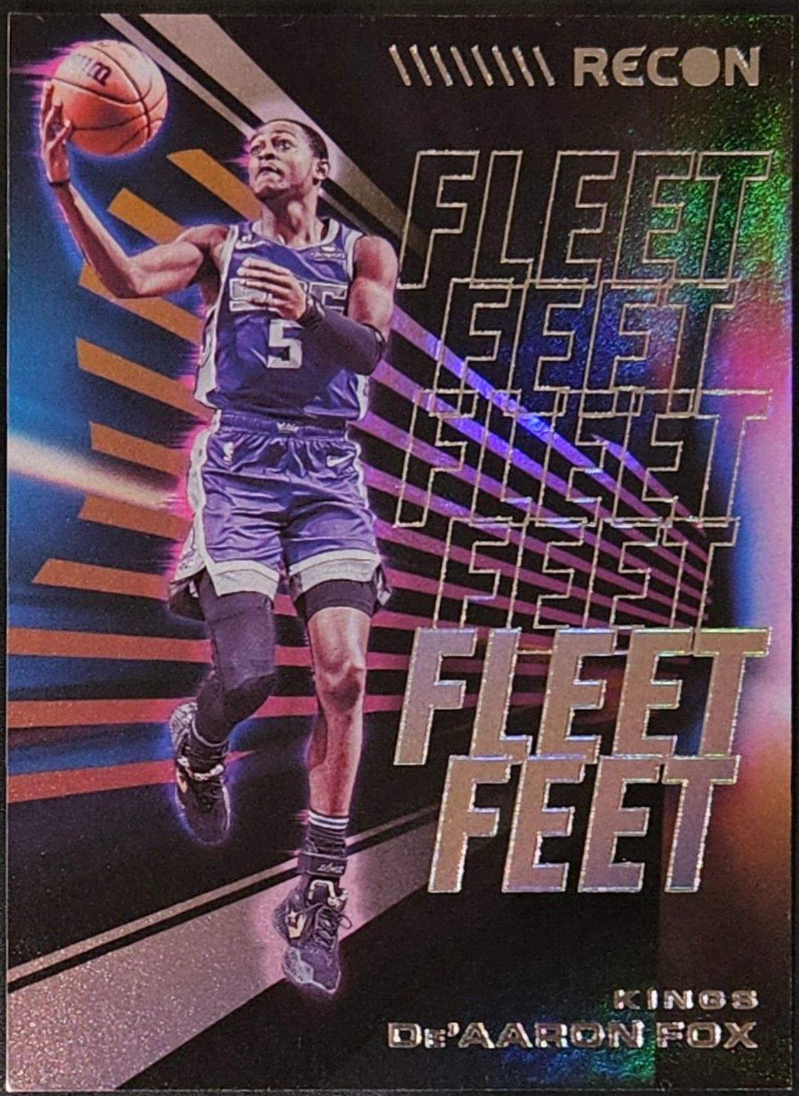 De'Aaron Fox #10 Basketball Cards 2022 Panini Recon Fleet Feet