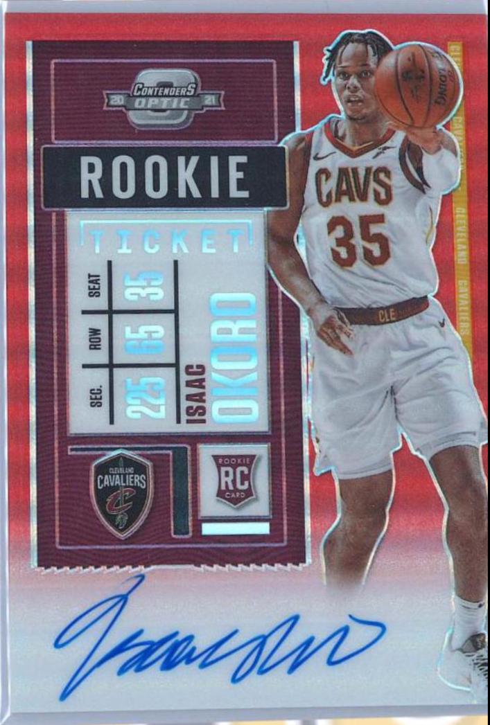 Isaac Okoro [Autograph Red] #102 Basketball Cards 2020 Panini Contenders Optic