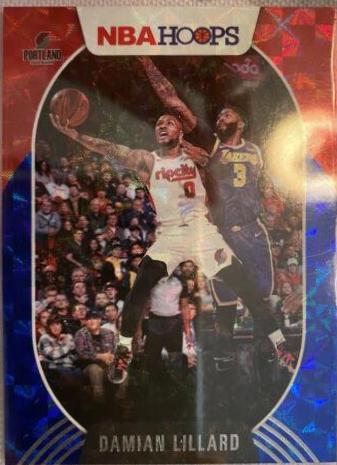 Damian Lillard [Hyper Blue] #101 Basketball Cards 2020 Panini Hoops