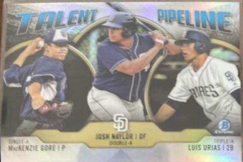 MacKenzie Gore, Josh Naylor, Luis Urias #SDP Baseball Cards 2019 Bowman Chrome Talent Pipeline