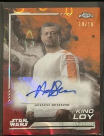 Andy Serkis as Kino Loy [Mustafar Lava Refractor] #AU-AS Star Wars 2024 Topps Chrome Autograph