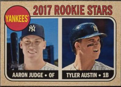 Aaron Judge,  Tyler Austin [Bright Yellow Back] #214 Baseball Cards 2017 Topps Heritage