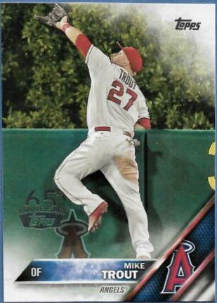 Mike Trout [65th Anniversary] #1 Baseball Cards 2016 Topps