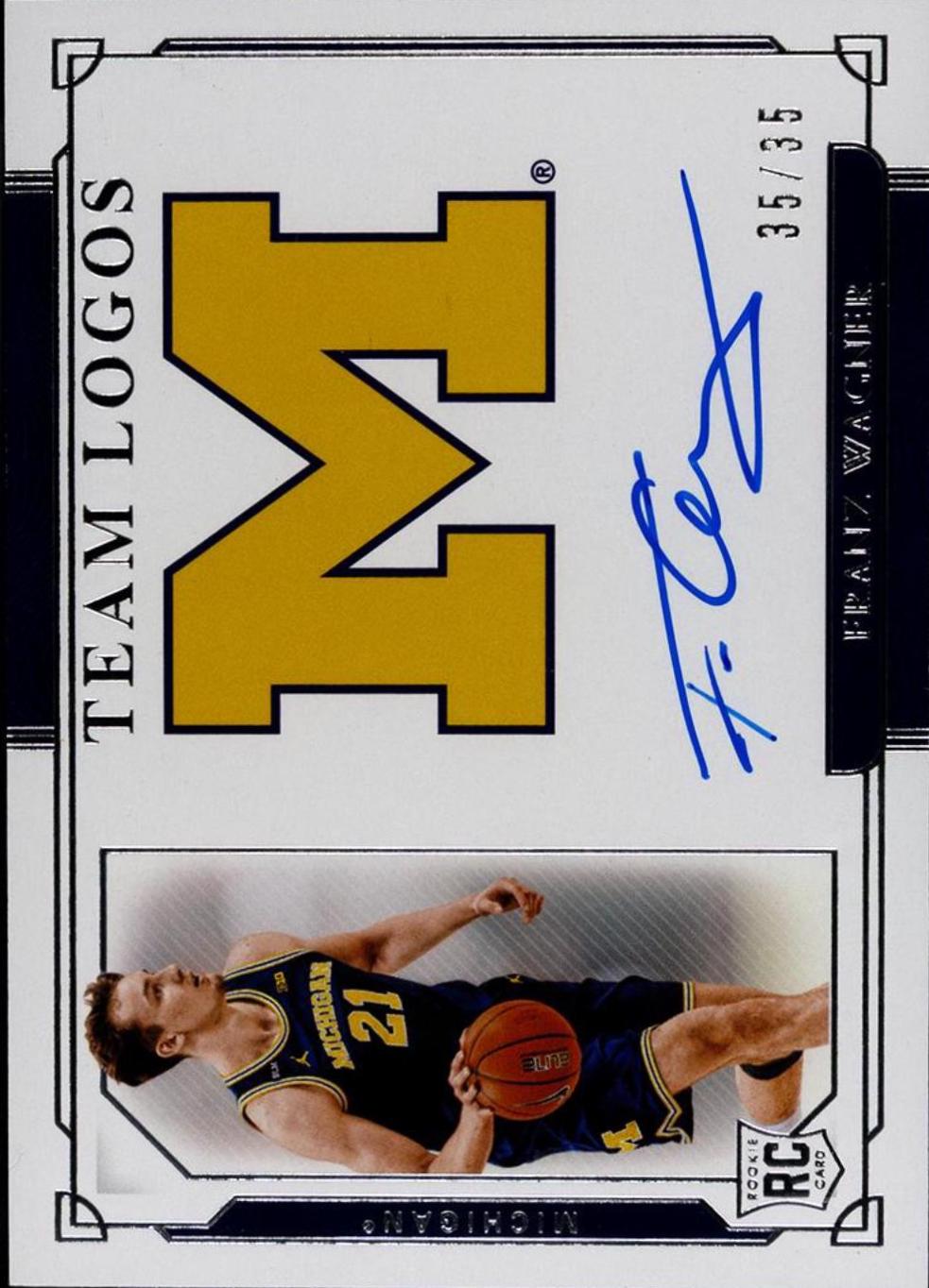 Franz Wagner [Team Logos Autographed] ##TL-FW Basketball Cards 2021 Panini National Treasures Collegiate