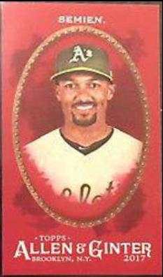 Marcus Semien [Mini Red] #18 Baseball Cards 2017 Topps Allen & Ginter X