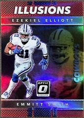 Ezekiel Elliott, Emmitt Smith [Red] #28 Football Cards 2017 Panini Donruss Optic Illusions Prices