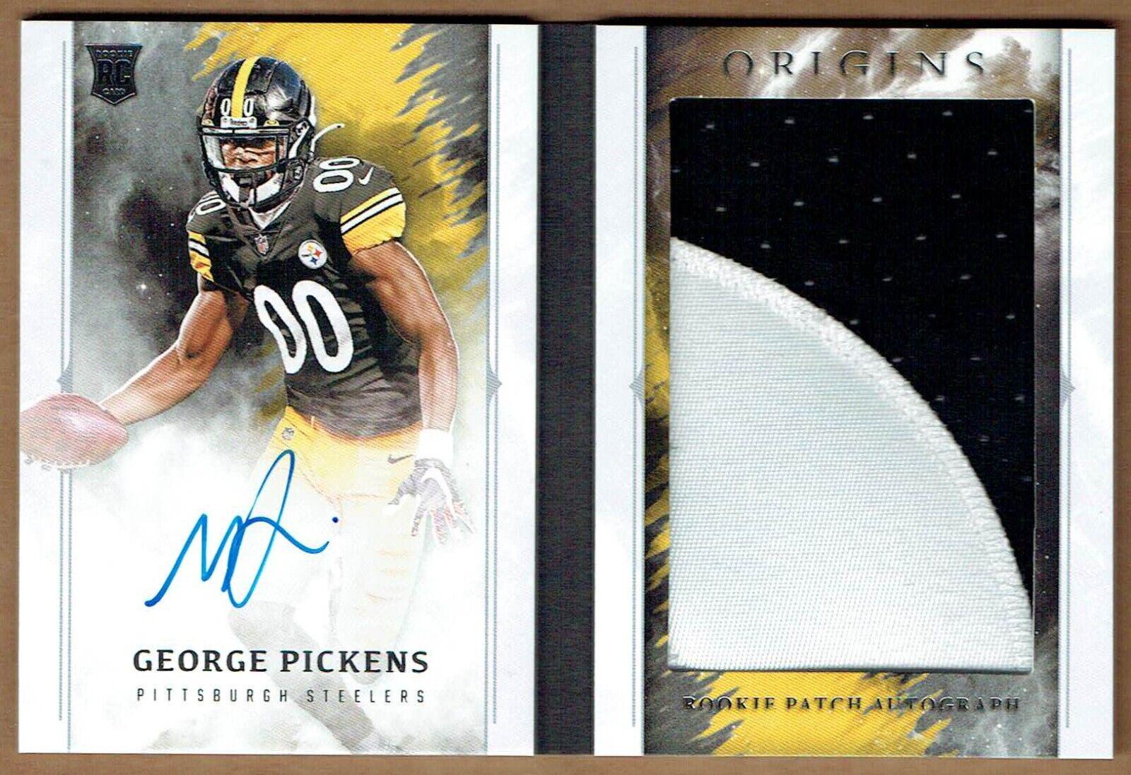 George Pickens Panini Origins Rookie Card shops Patch Autograph NFL Card Steelers