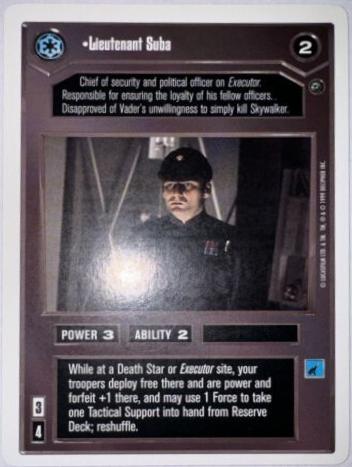 Lieutenant Suba [Revised] Star Wars CCG Dagobah