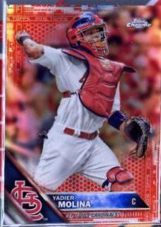 Yadier Molina [Red Refractor] #152 Baseball Cards 2016 Topps Chrome