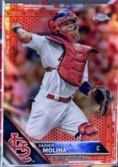 Yadier Molina [Red Refractor] #152 Baseball Cards 2016 Topps Chrome Prices