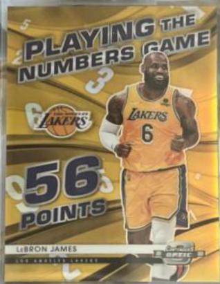 LeBron James [Gold] #3 Basketball Cards 2021 Panini Contenders Optic Playing the Numbers Game