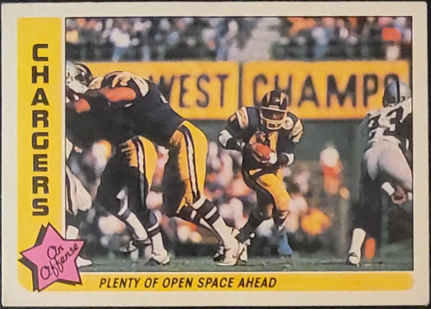 Chargers [Plenty of Open Space...] #70 Football Cards 1985 Fleer Team Action