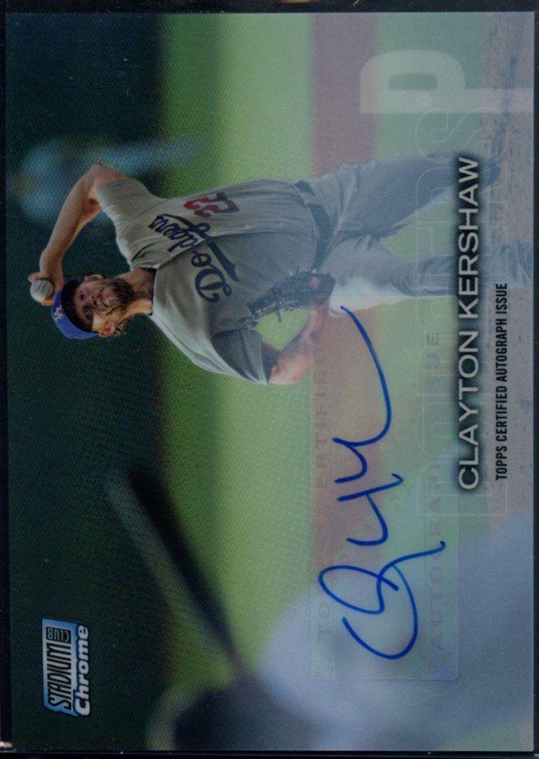 Clayton Kershaw [Autograph Refractor] #SCC-276 Baseball Cards 2018 Stadium Club Chrome