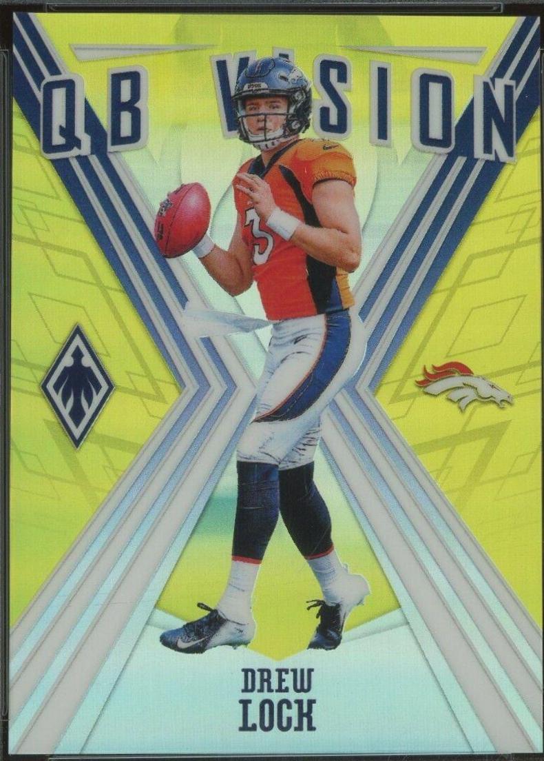 Drew Lock [Yellow] #4 Football Cards 2019 Panini Phoenix QB Vision