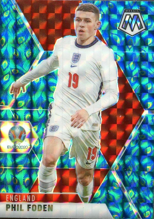 Phil Foden [Choice Peacock Mosaic] #102 Soccer Cards 2021 Panini Mosaic UEFA Euro 2020